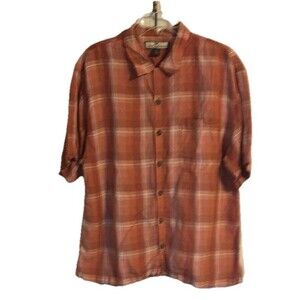 Tommy bahama vintage linen shirt Plaid size large